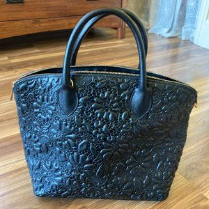 Anna Luchini Embossed Leather Satchel